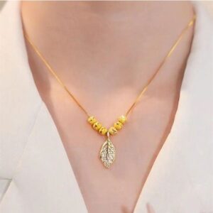 Golden branches Leaf Neckles