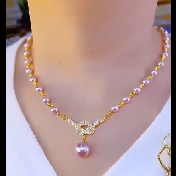 Italian Purple Pearl Necklace Set-2 - Image 2