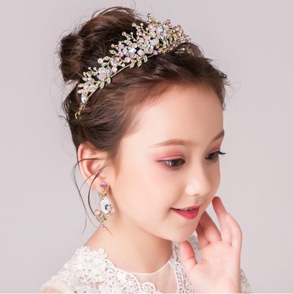 Pink Crown Headwear Children's Show Cute Princess Hair Band - Image 2