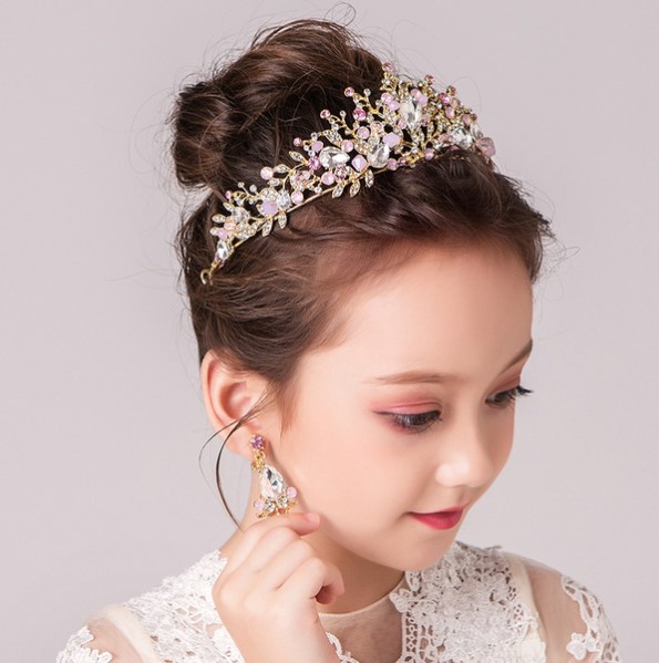 Pink Crown Headwear Children's Show Cute Princess Hair Band - Image 3