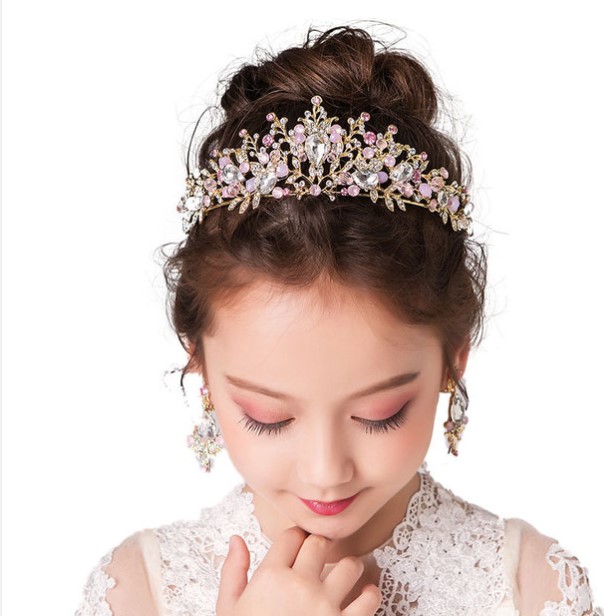 Pink Crown Headwear Children's Show Cute Princess Hair Band - Image 4