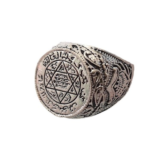 andmade Retro Two-Color Saudi Star Ring New Design Arabic Jewelry 6-12# Alloy Thai Silver Plated - Image 4
