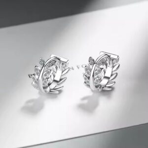 Korean Leaf Ear Ring Silver