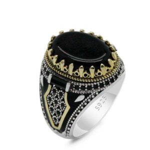 Hifive Hip Hop Personality Retro Men's Fashion Jewelry Ring Black