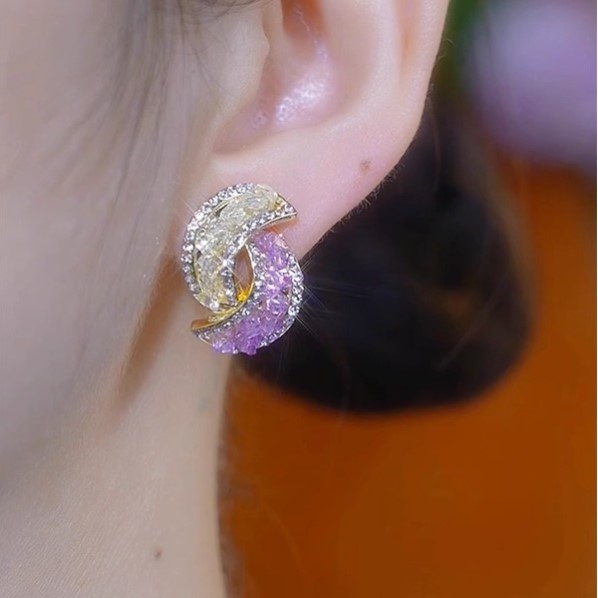 New Fashion Cross Crystal Elegant Silver Needle Earrings - Image 2