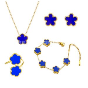 five-leaf flower set-Blue