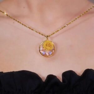 Golden Rose Pendant Necklace