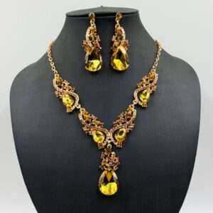 Diamond Cut Crystal Jewelry Set ( Golden )