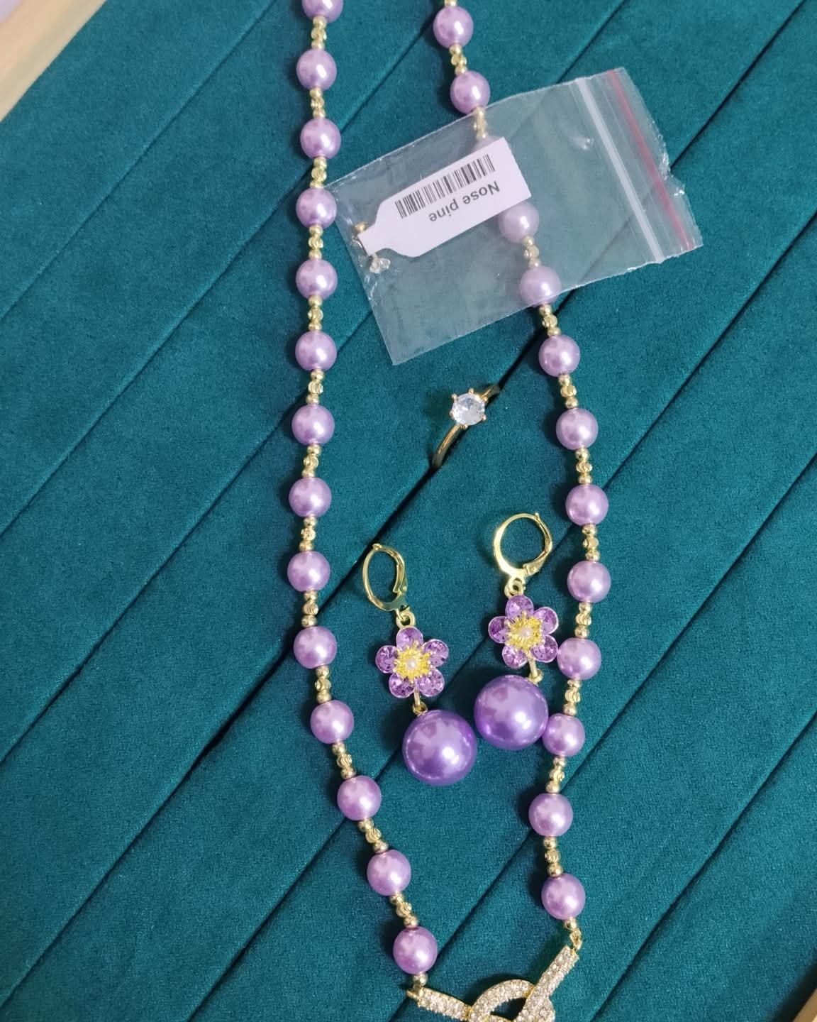 Italian Purple Pearl Necklace Set-2