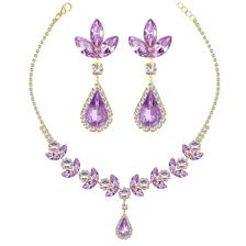 eardrop Crystal Necklace and Earrings