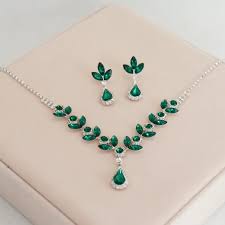 Teardrop Crystal Necklace and Earrings for Bride